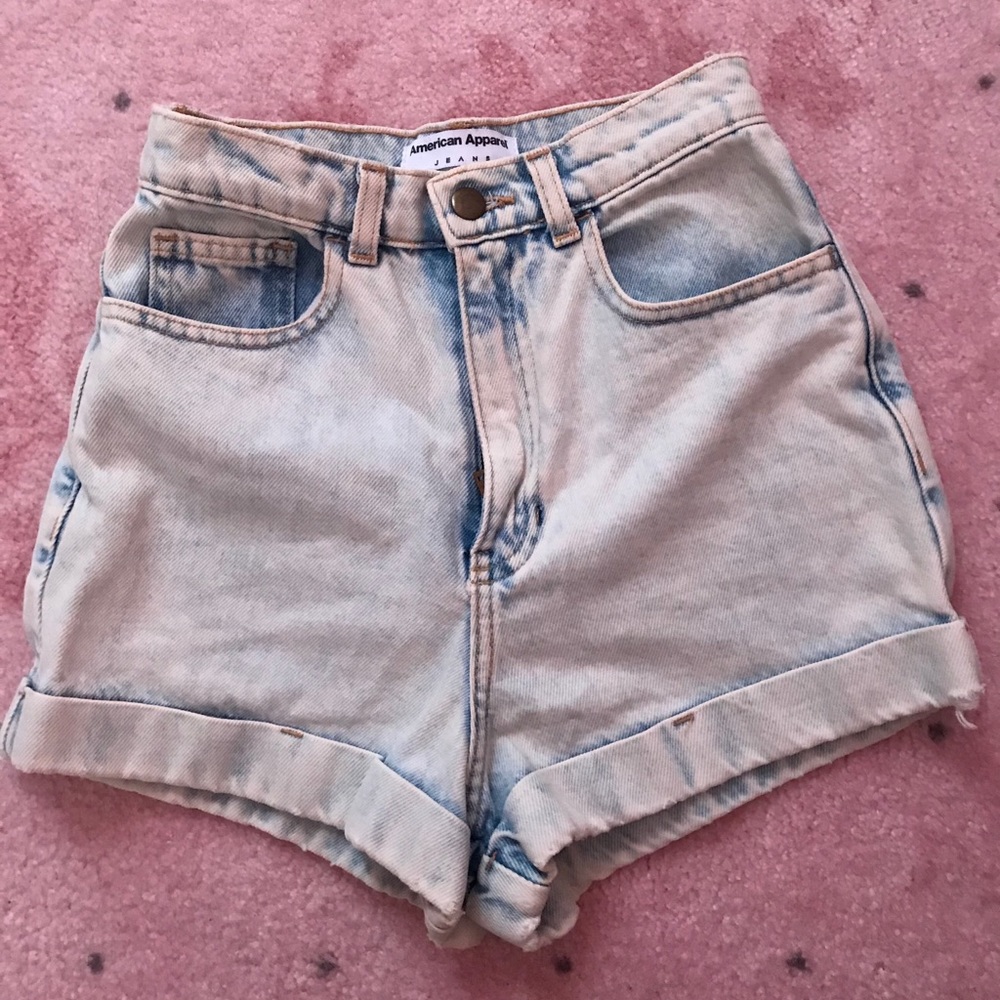 American Apparel High Waisted Jeans Acid Wash